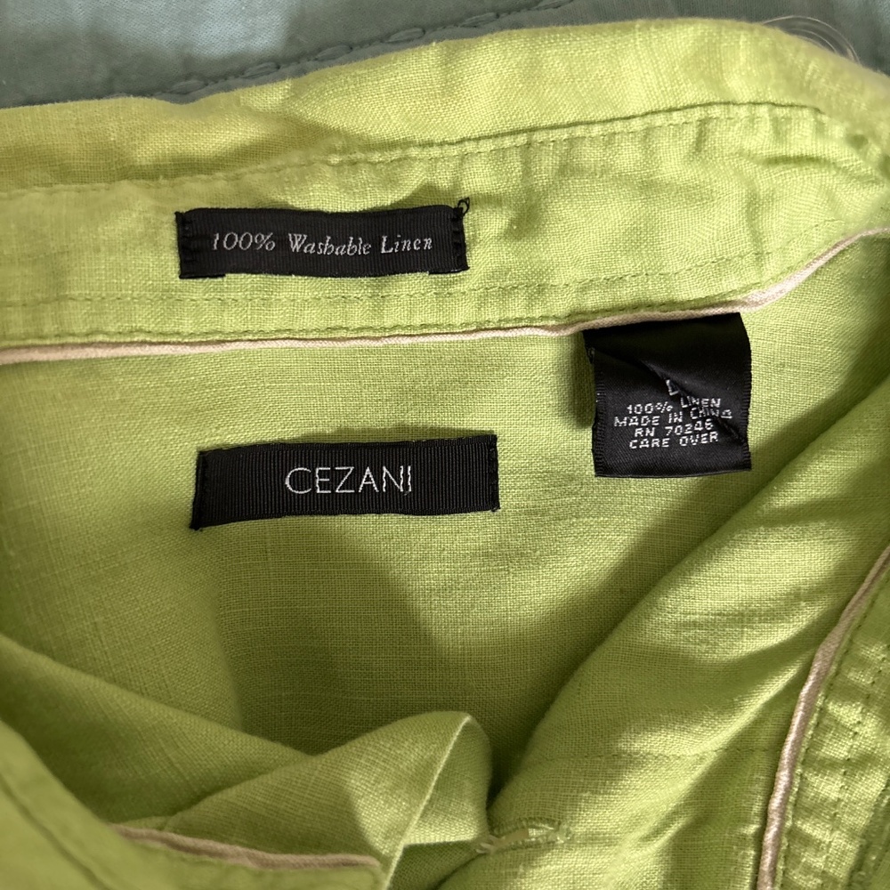 Men’s Cezani 100% Washable Linen Shirt Sz L - Picture 6 of 6
